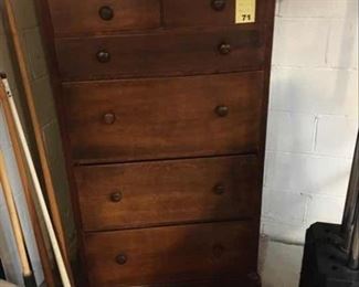 vintage high boy chest of drawers