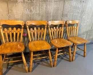 6 Wooden Chairs (2 not shown)