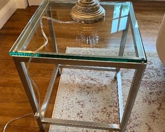Steel and glass top table