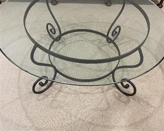 Glass & Wrought Iron Coffee Table