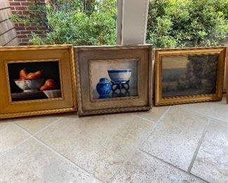 Two Susan O'Briant Paintings and Vintage Framed Art