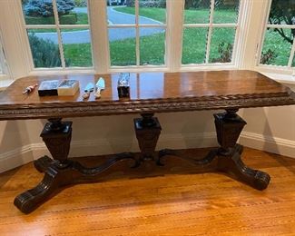 Triple Pedestal Long Narrow Table