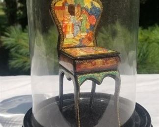 Russian Lacquered Chair Box ~ signed