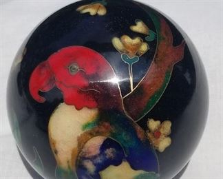Kuo Designs Contemporary Cloisonné Parrot Paperweight