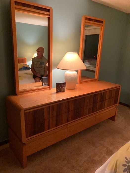 . . . the matching mid-century mirrored dresser