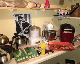 Kitchen Aid, Ice Cream Maker, blender and new bread maker only used once. 