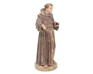 19th C. Mexican Folk Art Santos, San Antonio
11"h x 4.5"w x 3"d