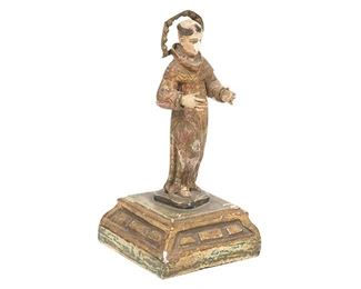 20th C. Mexican Folk Art Retablo, Saint
11"h x 3"w x 5.5"d