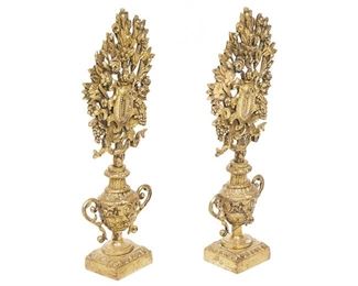 Pair of Spanish Renaissance Style Altar Garniture