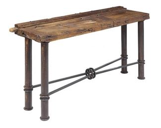 Rustic Mesquite and Cast Iron Table
28.5"h x 59"w x 16"d