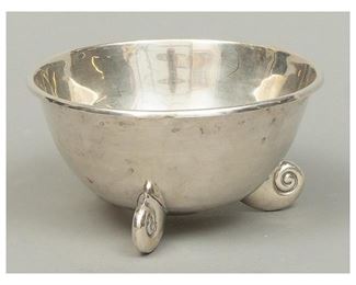 William Spratling Sterling Silver Nautilus Footed Bowl