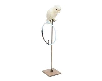Sergio Bustamante, cockatoo, paper mache on metal base