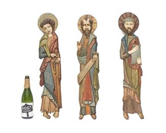 Collection of 3 Mexican Folk Art Santos, Saints Thomas, Paul, Peter