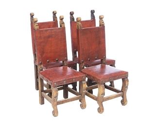 Set of 4 Spanish Revival style dining chairs