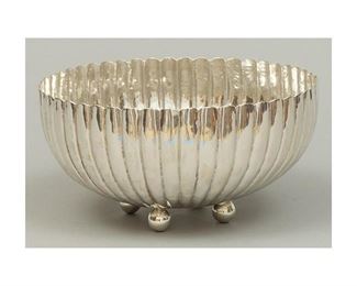 Vintage Mexican Sterling Silver Fluted Center Bowl