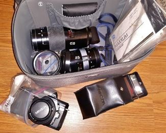 Minolta 35mm film camera and accessories