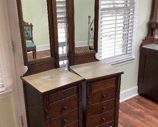 4Antique End Tables On Wheels