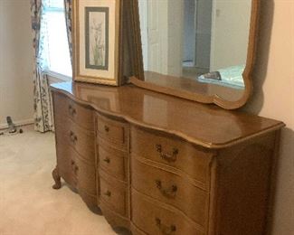 French Scalloped Edge Dresser And Mirror