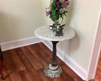 Vintage marble accent table