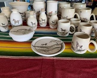 Handpainted horse pottery