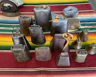 Collection of antique cow/goat bells