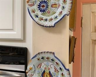 Vintage Quimper fish plates