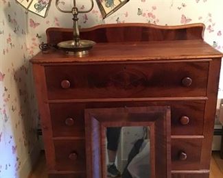 Drawer Antique Chest, Mirror Lamps