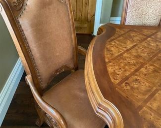 Leather studded Arm Chairs 