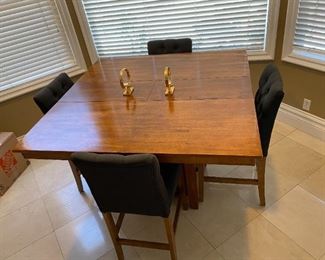 High  Quality Wood Pub Table , expandable with added storage 