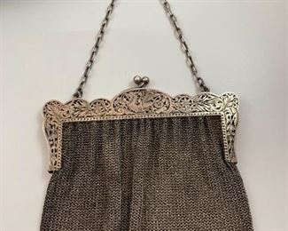 Antique Sterling Silver Chain Purse