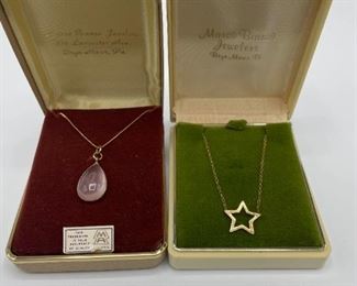 14K Star And Teardrop Necklaces