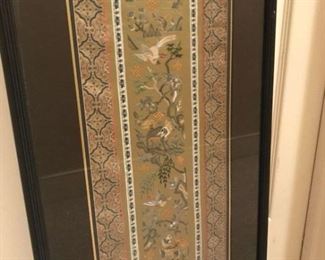 Framed Asian Silk Panel