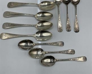 Ten Sterling Silver Spoons
