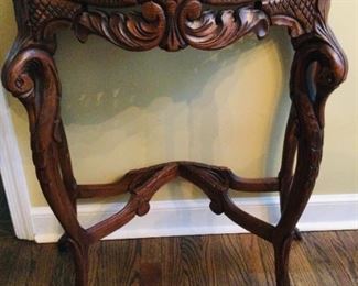 Vintage Carved Swan Accent Table