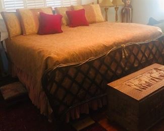 King bed. Headboard matches footboard. 