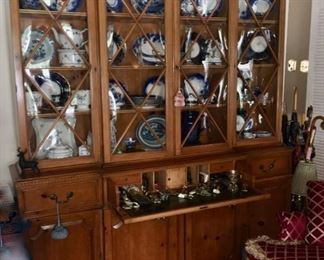China cabinet by Saginaw (MI) Furniture Shops, Inc. 72"W x 17"D x 82.25"H.