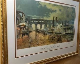 Levee St. Louis in 1884. Ltd. Ed (693/750). Print with original signature by Lyle Edward Fisher.