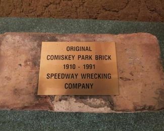 The brick from Comiskey Park with plaque