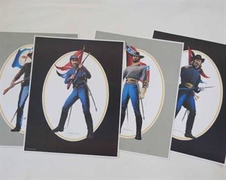 4 prints by Southern Historical Art Lot