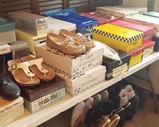 An array of shoes, boots, slippers