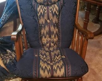 Rocking chair with matching cushion as sofa