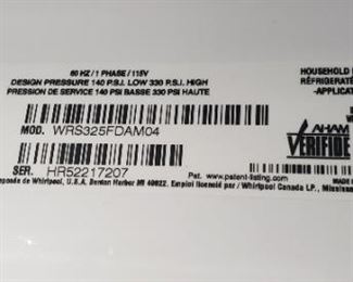 inside of Whirlpool refrig/freezer