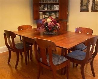 Willett Cherry dining table with 6 chairs