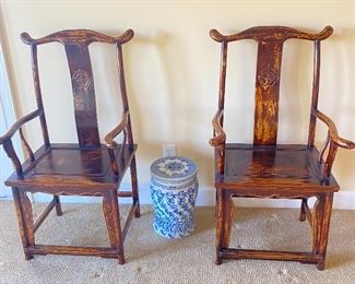 Vintage Chinese Rosewood Chairs 