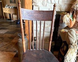 Spindle back antique chair