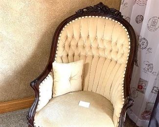 Darling upholstered, Victorian antique chair