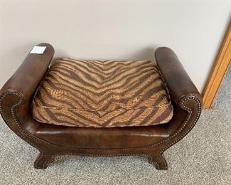 1 of 2  Wonderful, leather bench/chair/ottoman