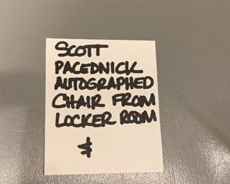 Scott Pacednick Chicago White Sox autographed chair from the locker room