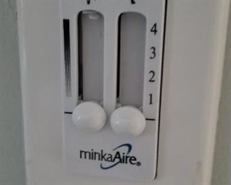 Minka Aire Spacesaver fan/lights; two available, both with wall switches