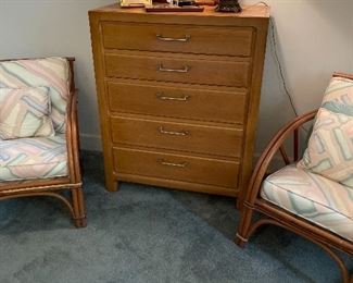 Mid century chest of drawers & bentwood chairs